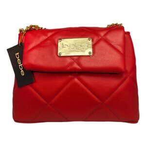 New Bebe Quilted Handbag -Red Options - Faux Leather #1